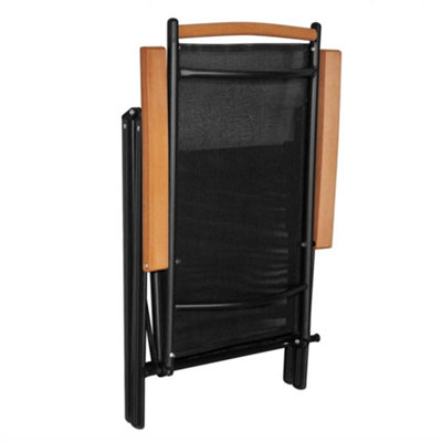 Berkfield Folding Garden Chairs 4 pcs Aluminium and Textilene Black