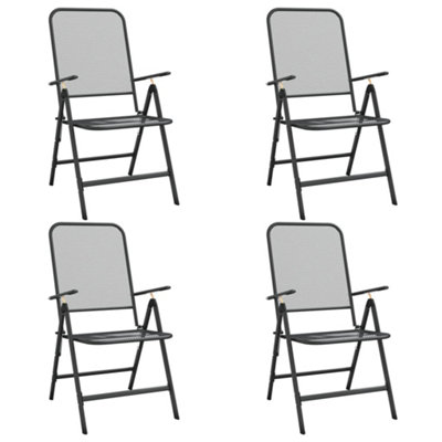 Berkfield Folding Garden Chairs 4 pcs Expanded Metal Mesh Anthracite