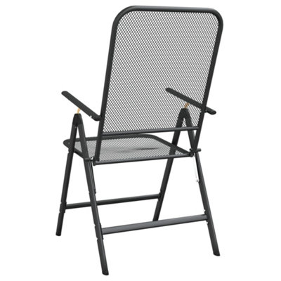 Berkfield Folding Garden Chairs 4 pcs Expanded Metal Mesh Anthracite