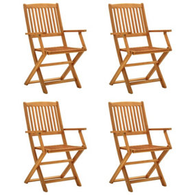 Berkfield Folding Garden Chairs 4 pcs Solid Eucalyptus Wood