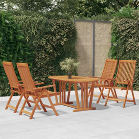 Berkfield Folding Garden Chairs 4 pcs Solid Wood Eucalyptus