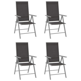 Berkfield Folding Garden Chairs 4 pcs Textilene Black