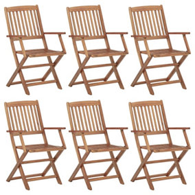 Berkfield Folding Garden Chairs 6 pcs Solid Acacia Wood