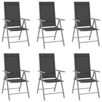 Berkfield Folding Garden Chairs 6 pcs Textilene Black