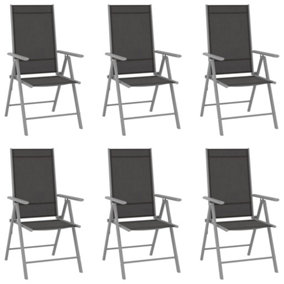 Berkfield Folding Garden Chairs 6 pcs Textilene Black