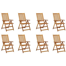 Berkfield Folding Garden Chairs 8 pcs Solid Acacia Wood