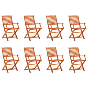 Berkfield Folding Garden Chairs 8 pcs Solid Eucalyptus Wood