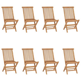 Berkfield Folding Garden Chairs 8 pcs Solid Teak Wood