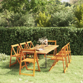 Berkfield Folding Garden Chairs 8 pcs Solid Wood Acacia