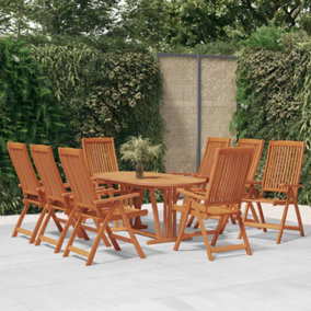 Berkfield Folding Garden Chairs 8 pcs Solid Wood Eucalyptus
