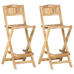 Berkfield Folding Outdoor Bar Chairs 2 pcs Solid Mango Wood