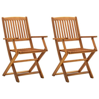 Berkfield Folding Outdoor Chairs 2 pcs Solid Acacia Wood