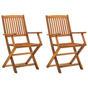 Berkfield Folding Outdoor Chairs 2 pcs Solid Acacia Wood