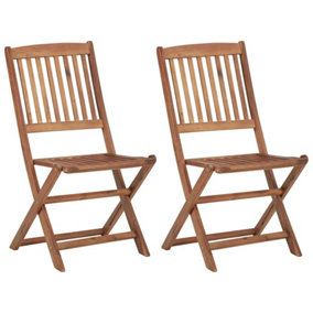 Berkfield Folding Outdoor Chairs 2 pcs Solid Acacia Wood