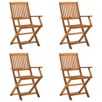 Berkfield Folding Outdoor Chairs 4 pcs Solid Acacia Wood