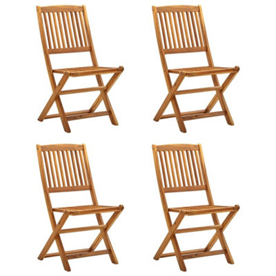 Berkfield Folding Outdoor Chairs 4 pcs Solid Acacia Wood