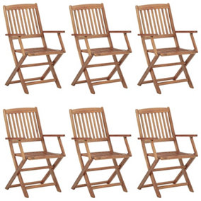 Berkfield Folding Outdoor Chairs 6 pcs Solid Acacia Wood