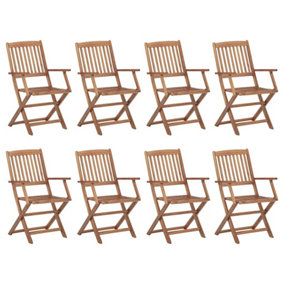 Berkfield Folding Outdoor Chairs 8 pcs Solid Acacia Wood