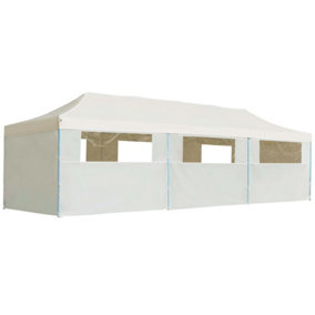 Berkfield Folding Pop-up Party Tent with 8 Sidewalls 3x9 m Cream