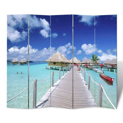 Berkfield Folding Room Divider 200x170 cm Beach