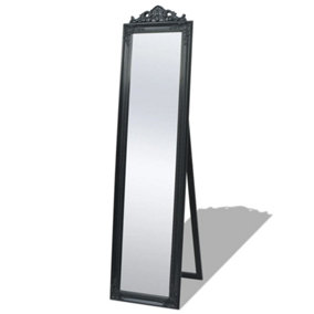 Berkfield Free-Standing Mirror Baroque Style 160x40 cm Black