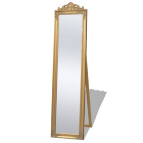 Berkfield Free-Standing Mirror Baroque Style 160x40 cm Gold
