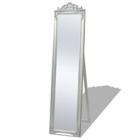 Berkfield Free-Standing Mirror Baroque Style 160x40 cm Silver