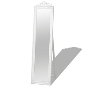 Berkfield Free-Standing Mirror Baroque Style 160x40 cm White