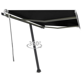 Berkfield Freestanding Manual Retractable Awning 300x250 cm Anthracite