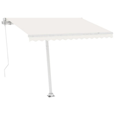 Berkfield Freestanding Manual Retractable Awning 300x250 cm Cream