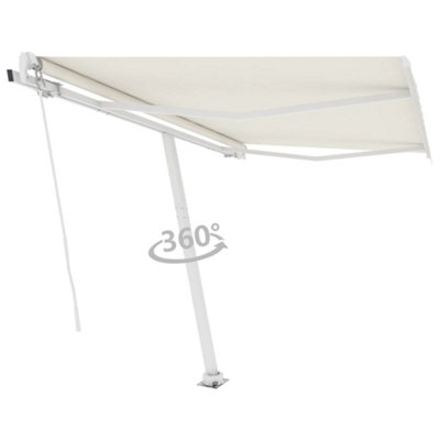 Berkfield Freestanding Manual Retractable Awning 300x250 cm Cream