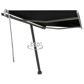 Berkfield Freestanding Manual Retractable Awning 350x250 cm Anthracite