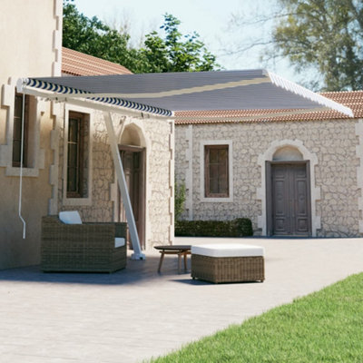 Berkfield Freestanding Manual Retractable Awning 400x300 cm Blue/White