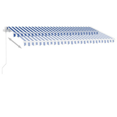 Berkfield Freestanding Manual Retractable Awning 400x300 cm Blue/White