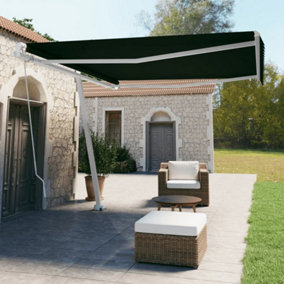Berkfield Freestanding Manual Retractable Awning 400x350 cm Anthracite