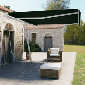 Berkfield Freestanding Manual Retractable Awning 450x350 cm Anthracite