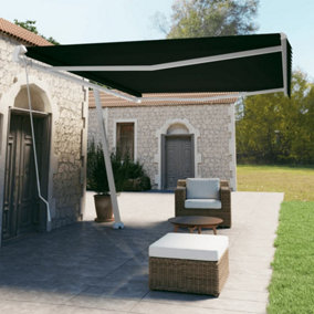 Berkfield Freestanding Manual Retractable Awning 500x350 cm Anthracite