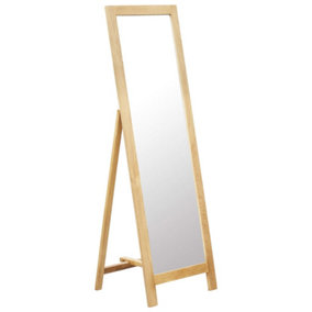 Berkfield Freestanding Mirror 48x46.5x150 cm Solid Oak Wood