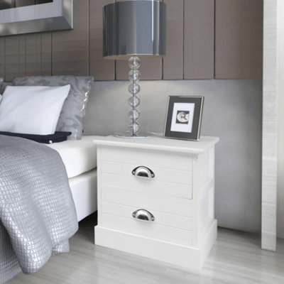 Berkfield French Bedside Cabinets 2 pcs White