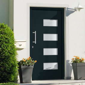 Berkfield Front Door Aluminium and PVC Anthracite 100x200 cm