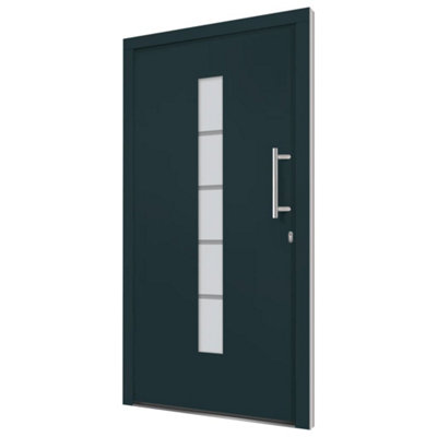 Berkfield Front Door Aluminium and PVC Anthracite 100x210 cm