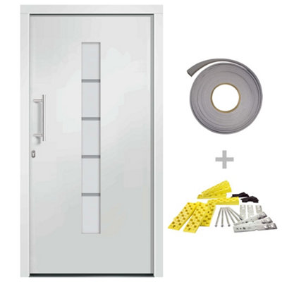 Berkfield Front Door Aluminium and PVC White 110x210 cm