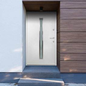 Berkfield Front Door White 100x200 cm Aluminium