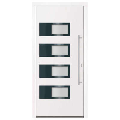 Berkfield Front Door White 100x210 cm Aluminium and PVC