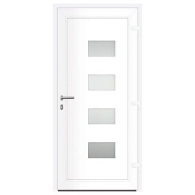 Berkfield Front Door White 100x210 cm Aluminium and PVC