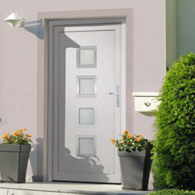 Berkfield Front Door White 108x200 cm PVC