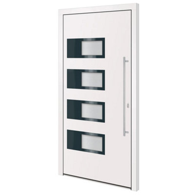 Berkfield Front Door White 110x210 cm Aluminium and PVC