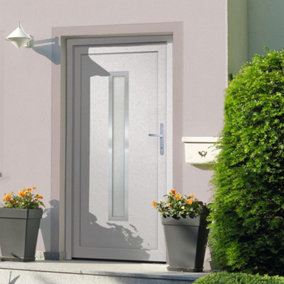 Berkfield Front Door White 98x208 cm PVC