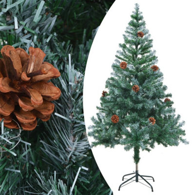 Berkfield Frosted Christmas Tree with Pinecones 150 cm Price Comparisons | Compare The Build