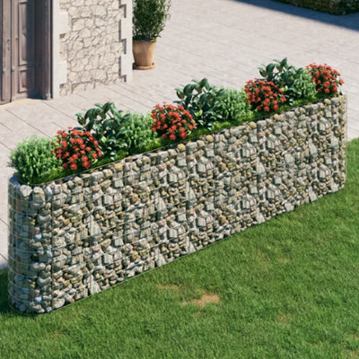 Berkfield Gabion Raised Bed Galvanised Iron 400x50x100 cm